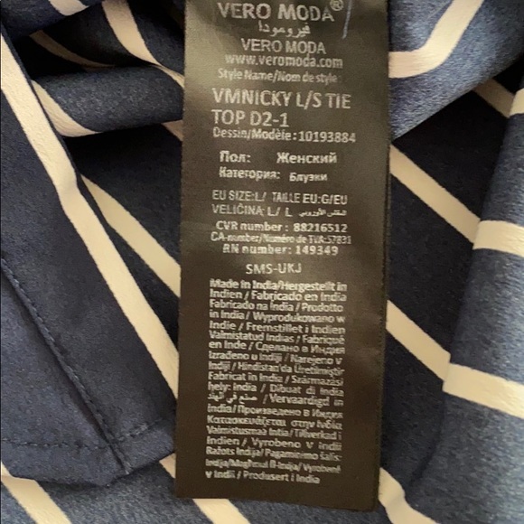 Vero‎ Moda Damen VMNICKY L/S TIE TOP - Picture 8 of 8